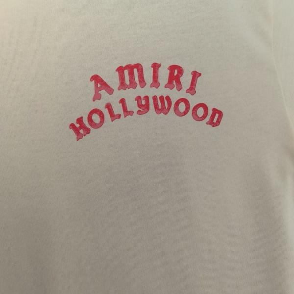 AMIRI アミリ 半袖Tシャツ バックロゴプリント カーブロゴデザイン ルーズシルエット カジュアル ストリート ユニセックス