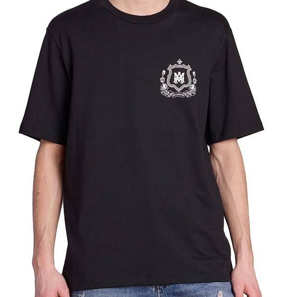AMIRI アミリ Tシャツ 半袖 バックプリント エンブレム ローズモチーフ ロゴデザイン オーバーサイズ ストリート