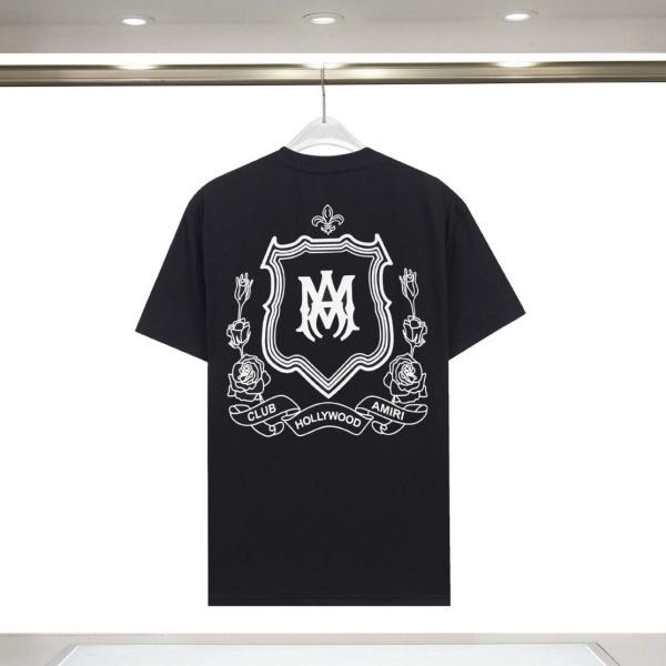 AMIRI アミリ Tシャツ 半袖 バックプリント エンブレム ローズモチーフ ロゴデザイン オーバーサイズ ストリート
