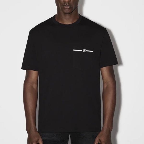 AMIRI アミリ Tシャツ 半袖 ミニロゴ ワンポイント ラインデザイン シンプル 無地感 ベーシック オーバーサイズ