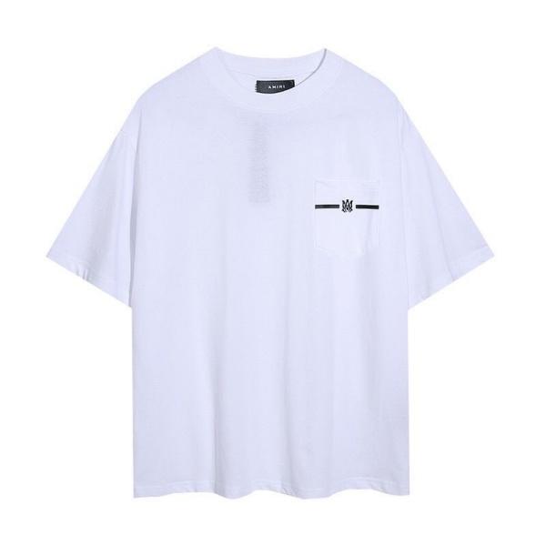 AMIRI アミリ Tシャツ 半袖 ミニロゴ ワンポイント ラインデザイン シンプル 無地感 ベーシック オーバーサイズ