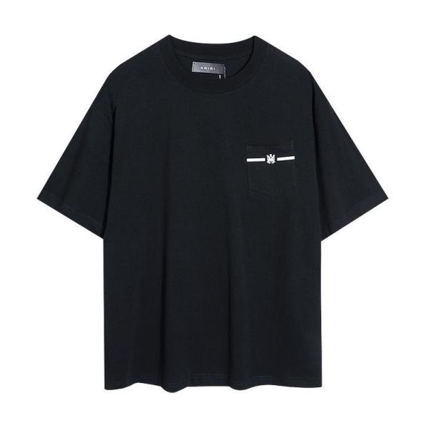 AMIRI アミリ Tシャツ 半袖 ミニロゴ ワンポイント ラインデザイン シンプル 無地感 ベーシック オーバーサイズ