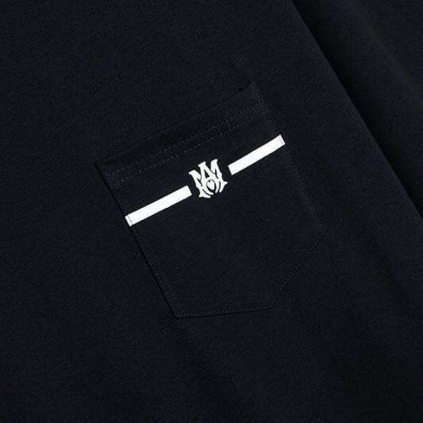 AMIRI アミリ Tシャツ 半袖 ミニロゴ ワンポイント ラインデザイン シンプル 無地感 ベーシック オーバーサイズ