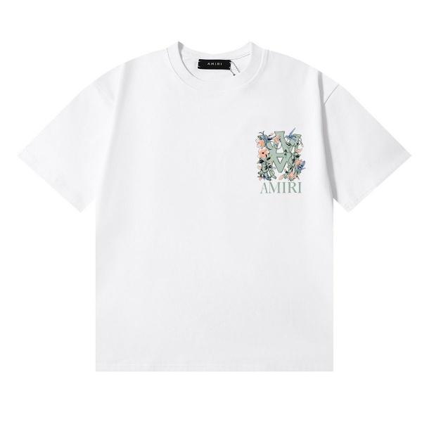 AMIRI アミリ Tシャツ 半袖 バックプリント フラワーモチーフ ロゴデザイン アートグラフィック オーバーサイズ