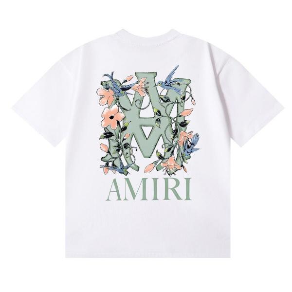 AMIRI アミリ Tシャツ 半袖 バックプリント フラワーモチーフ ロゴデザイン アートグラフィック オーバーサイズ