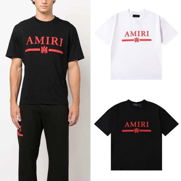 AMIRI アミリ Tシャツ 半袖 ロゴプリント レッドライン コントラストデザイン ストリート ベーシック オーバーサイズ
