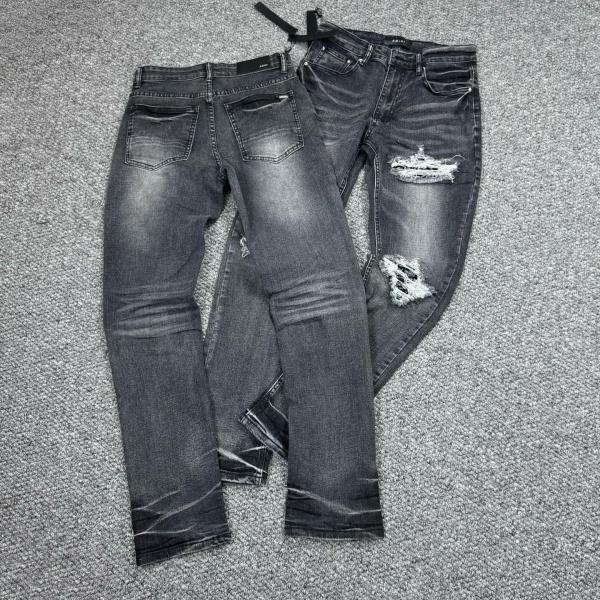 AMIRI ダメージデニムパンツ ダークグレー グレー（灰色）系 AMIRI(アミリ) デニム・ジーパン(メンズ) - ブランド