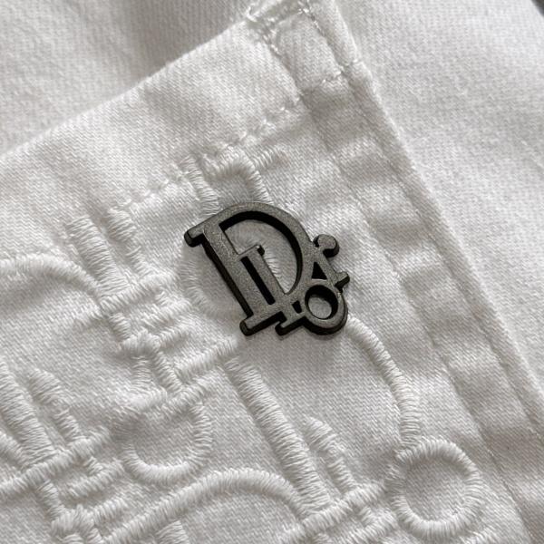 DIOR ディオール メンズ デニムパンツ ホワイト ストレート 刺繍ロゴ ジャガードポケット クリーン 上品 高級感