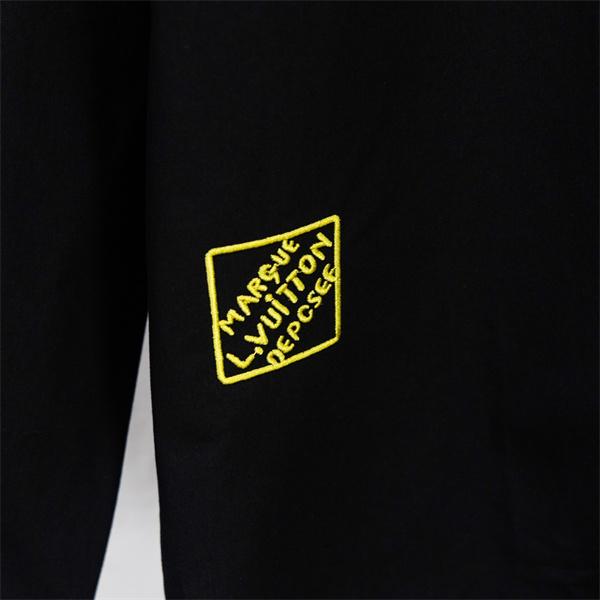 ブラック 刺繍ロゴ 海洋モチーフ ロブスターデザイン 長袖シャツ ライトアウター メンズ レディース LOUIS VUITTON ルイヴィトン