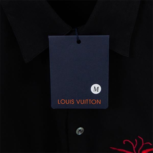 ブラック 刺繍ロゴ 海洋モチーフ ロブスターデザイン 長袖シャツ ライトアウター メンズ レディース LOUIS VUITTON ルイヴィトン