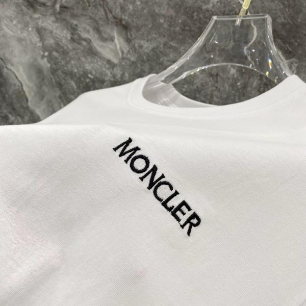 MONCLER モンクレール メンズ 半袖Tシャツ コットン ロゴ刺繍 シンプル 無地 クルーネック 定番 快適