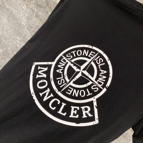 MONCLER モンクレール メンズ 半袖Tシャツ コットン ロゴ刺繍 シンプル 無地 クルーネック 定番 快適