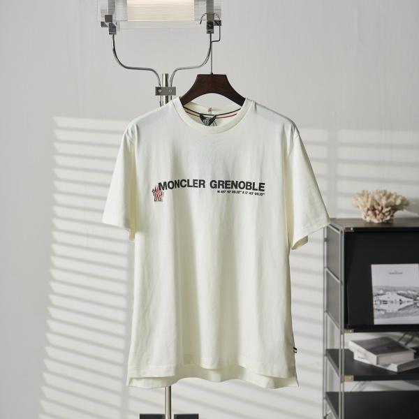 MONCLER モンクレール メンズ 半袖Tシャツ ロゴプリント クルーネック コットン シンプル カジュアル 定番