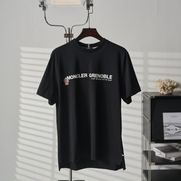 MONCLER モンクレール メンズ 半袖Tシャツ ロゴプリント クルーネック コットン シンプル カジュアル 定番