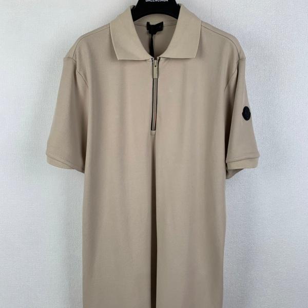 MONCLER モンクレール ポロシャツ メンズ 半袖 ジップポロ ロゴパッチ 鹿の子 コットン 上品 カジュアル 夏