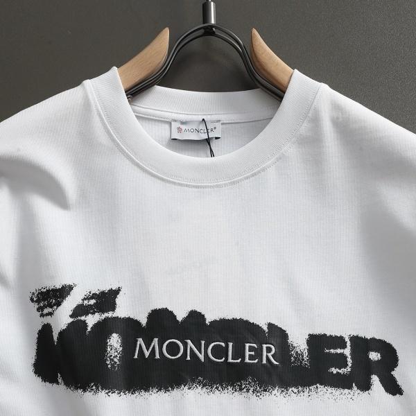 MONCLER モンクレール 半袖Tシャツ メンズ ロゴプリント スプレーデザイン クルーネック コットン カジュアル ストリート 夏