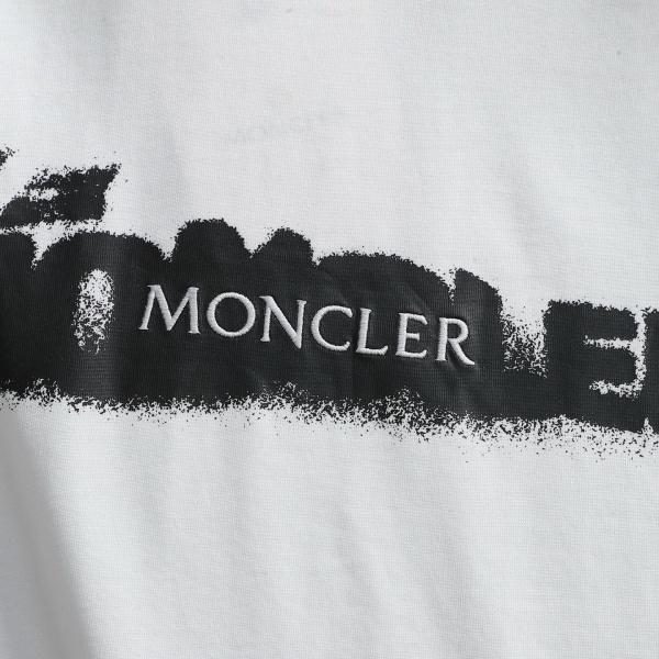 MONCLER モンクレール 半袖Tシャツ メンズ ロゴプリント スプレーデザイン クルーネック コットン カジュアル ストリート 夏
