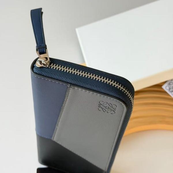 LOEWE ロエベ 2026新作 レディース ラウンドジップ 長財布 パズルデザイン カラーブロック レザーウォレット 上品