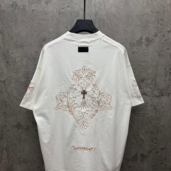 Chrome Hearts クロス刺繍 Tシャツ CHROME HEARTS クロムハーツ 2026新作 メンズ 半袖Tシャツ クロス