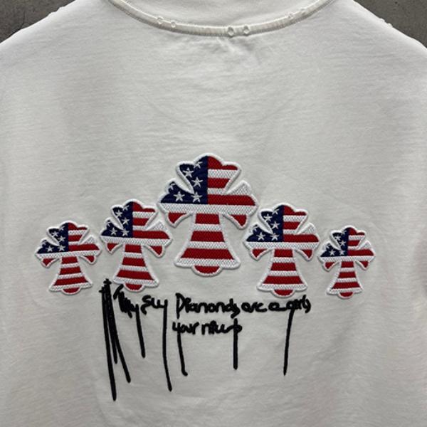 CHROME HEARTS クロムハーツ 2026新作 メンズ 半袖Tシャツ クロスパッチ ワンポイント 刺繍ロゴ オーバーサイズ
