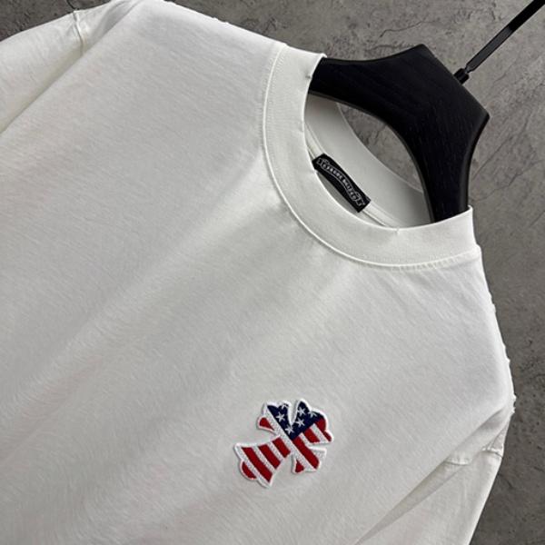 CHROME HEARTS クロムハーツ 2026新作 メンズ 半袖Tシャツ クロスパッチ ワンポイント 刺繍ロゴ オーバーサイズ