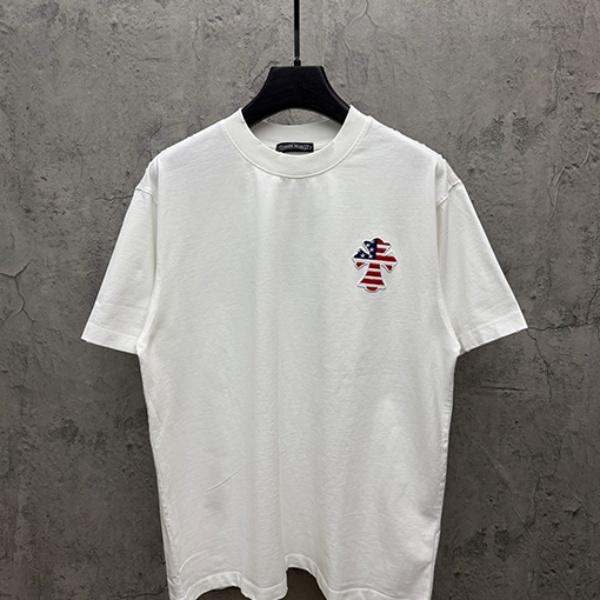 CHROME HEARTS クロムハーツ 2026新作 メンズ 半袖Tシャツ クロスパッチ ワンポイント 刺繍ロゴ オーバーサイズ