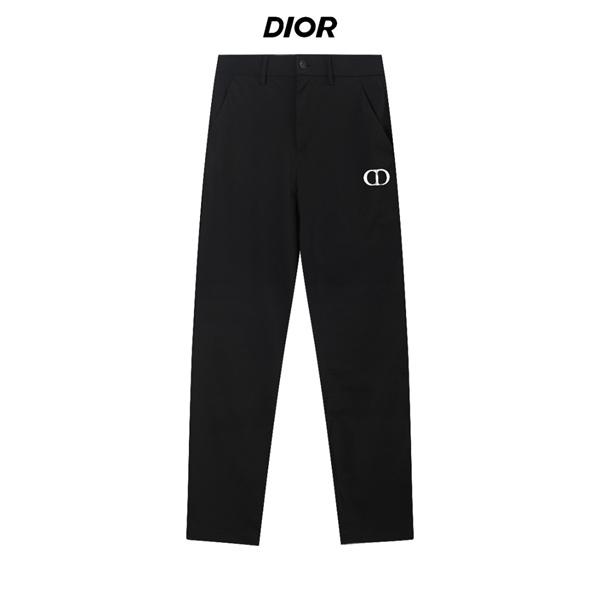 グレー ロングパンツ DIOR サイドCDプリント ディオール コピー ストレートライン ベルトループ付き ブラックカラー