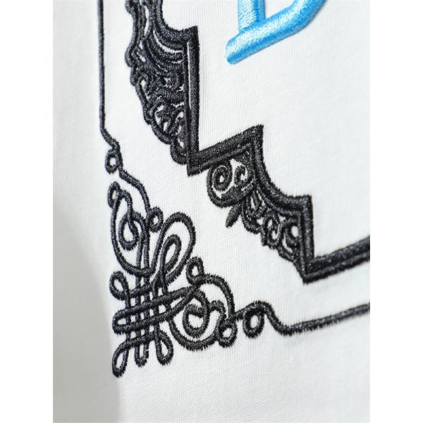  ホワイト 半袖Tシャツ DIOR ブルーロゴ刺繍 ディオール コピー ブラックフレーム装飾 クルーネック 無地バックデザイン
