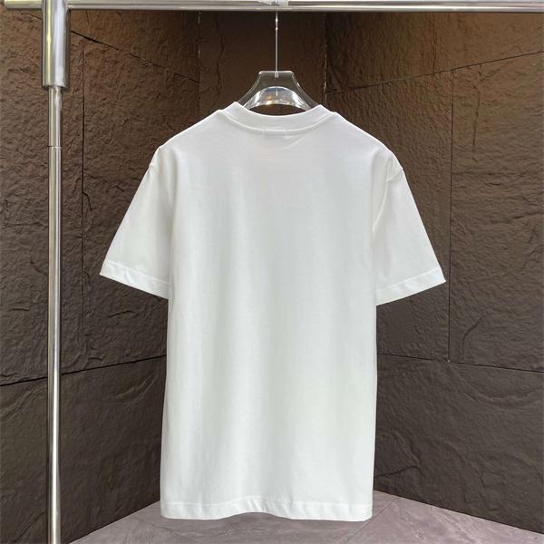 ホワイト 半袖Tシャツ MONCLER トリコロールライン モンクレール コピー 袖ロゴワッペン クルーネック フロント縦ロゴ