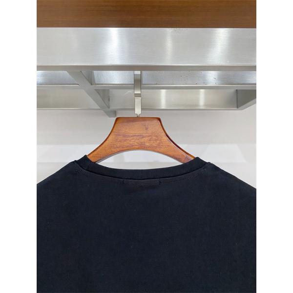 ブラック 半袖Tシャツ HERMES ドラゴンプリント エルメス コピー レッドグラフィック クルーネック フロントデザイン