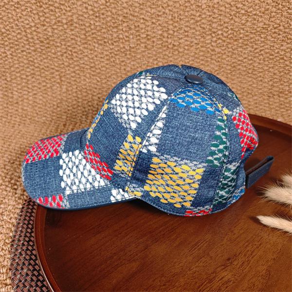 ブルーデニム キャップ Louis Vuitton カラーブロック柄 ルイヴィトン コピー ドットプリント ベースボールキャップ カーブブリム