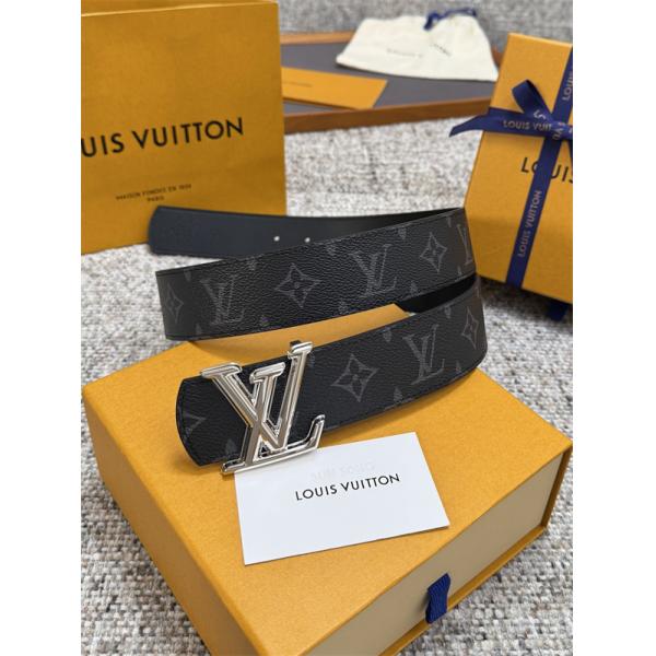 ブラック モノグラムベルト Louis Vuitton LVバックル ルイヴィトン コピー シルバー金具 レザー調 ロゴ総柄