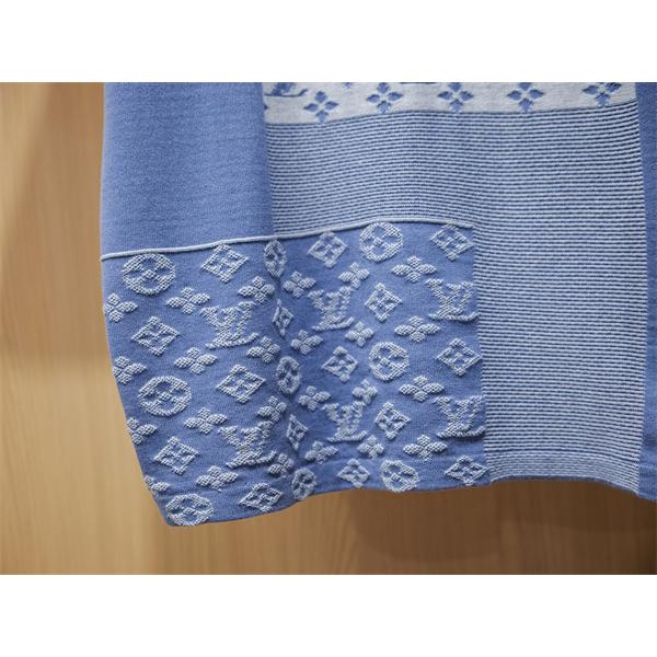 半袖ニットTシャツ Louis Vuitton パッチワークモノグラム ルイヴィトン コピー 胸ポケット付き クルーネック