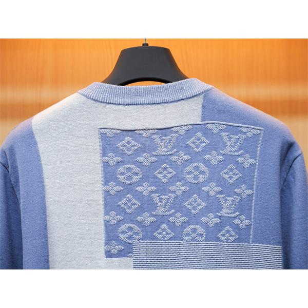 半袖ニットTシャツ Louis Vuitton パッチワークモノグラム ルイヴィトン コピー 胸ポケット付き クルーネック