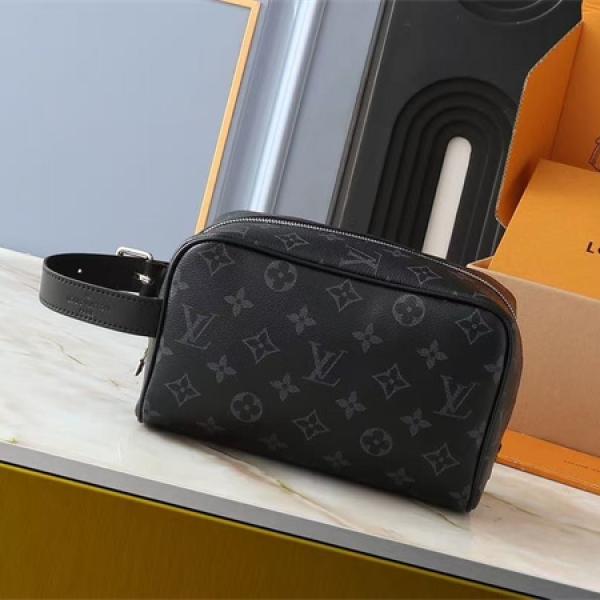 ブラック モノグラムバッグ Louis Vuitton LV総柄 ルイヴィトン コピー レザー調 ウエストバッグ風 ファスナー付き