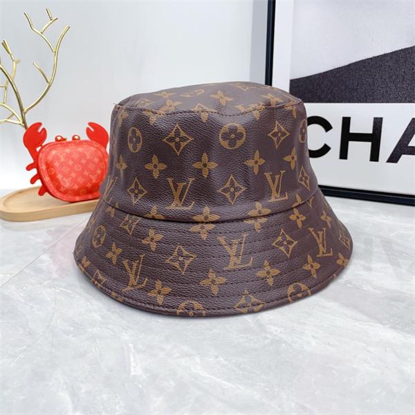 ブラウン バケットハット Louis Vuitton モノグラム総柄 ルイヴィトン コピー ロゴパターン カジュアル帽子 ユニセックス風