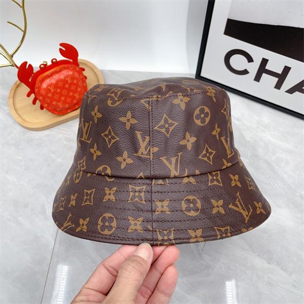 ブラウン バケットハット Louis Vuitton モノグラム総柄 ルイヴィトン コピー ロゴパターン カジュアル帽子 ユニセックス風