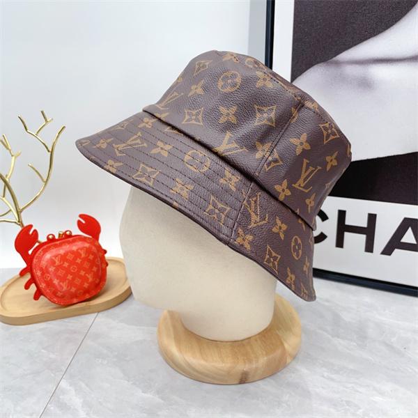 ブラウン バケットハット Louis Vuitton モノグラム総柄 ルイヴィトン コピー ロゴパターン カジュアル帽子 ユニセックス風