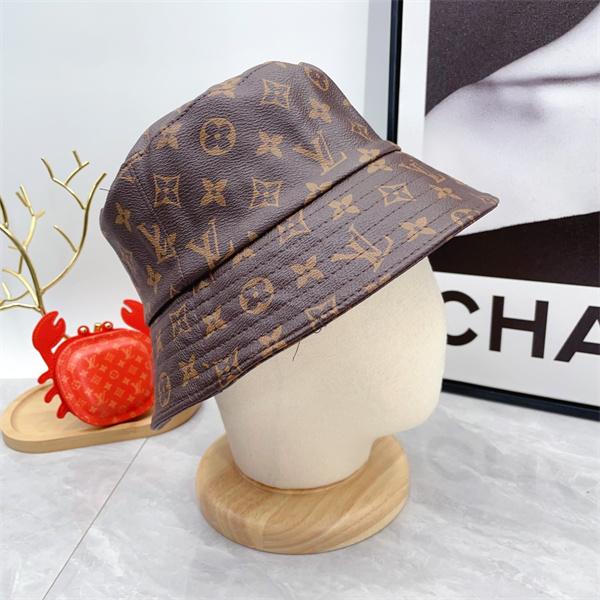 ブラウン バケットハット Louis Vuitton モノグラム総柄 ルイヴィトン コピー ロゴパターン カジュアル帽子 ユニセックス風