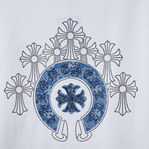 CHROME HEARTS クロムハーツ 2026新作 メンズ 半袖Tシャツ クロスサークル ロゴプリント オーバーサイズ クルーネック 高街風