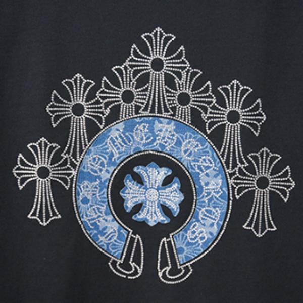 CHROME HEARTS クロムハーツ 2026新作 メンズ 半袖Tシャツ クロスサークル ロゴプリント オーバーサイズ クルーネック 高街風