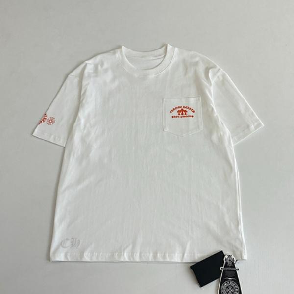 CHROME HEARTS クロムハーツ 2026新作 メンズ 半袖Tシャツ ポケットデザイン ロゴプリント クルーネック オーバーサイズ
