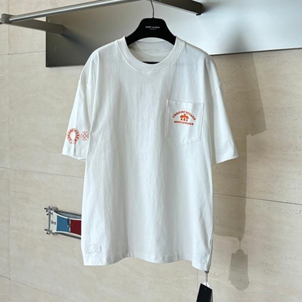 CHROME HEARTS クロムハーツ 2026新作 メンズ 半袖Tシャツ ポケットデザイン ロゴプリント クルーネック オーバーサイズ