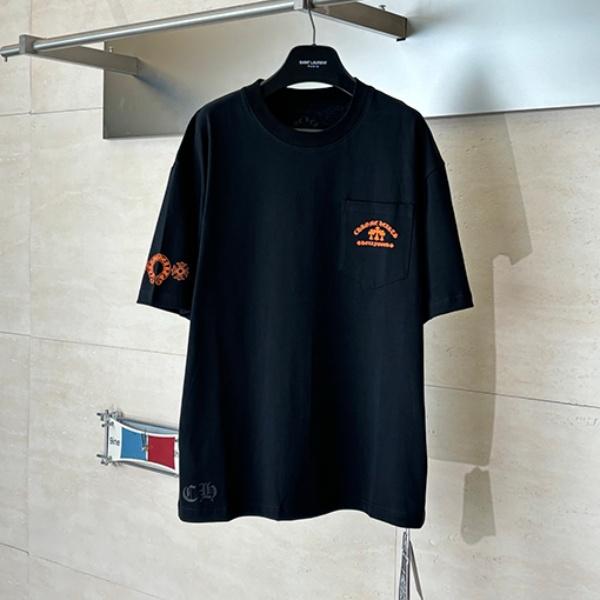 CHROME HEARTS クロムハーツ 2026新作 メンズ 半袖Tシャツ ポケットデザイン ロゴプリント クルーネック オーバーサイズ