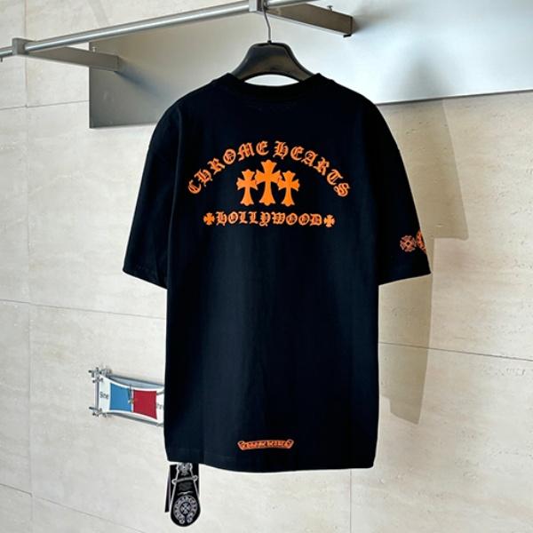 CHROME HEARTS クロムハーツ 2026新作 メンズ 半袖Tシャツ ポケットデザイン ロゴプリント クルーネック オーバーサイズ