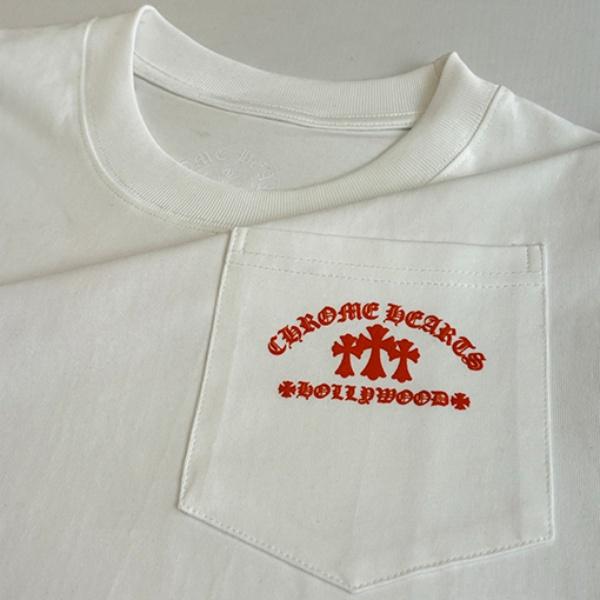 CHROME HEARTS クロムハーツ 2026新作 メンズ 半袖Tシャツ ポケットデザイン ロゴプリント クルーネック オーバーサイズ