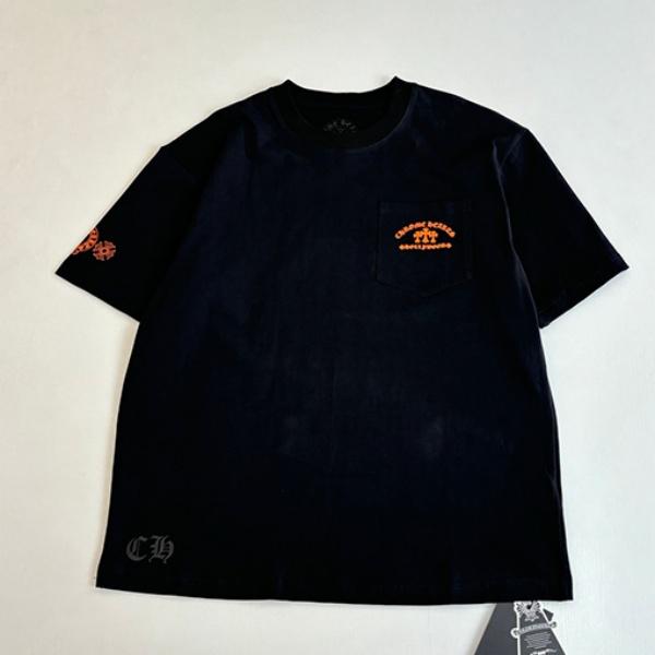 CHROME HEARTS クロムハーツ 2026新作 メンズ 半袖Tシャツ ポケットデザイン ロゴプリント クルーネック オーバーサイズ