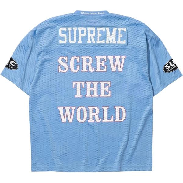 イトブルー メッシュジャージー Supreme SCREWED UP CLICK シュプリーム コピー フォトプリント 半袖 オーバーサイズ風