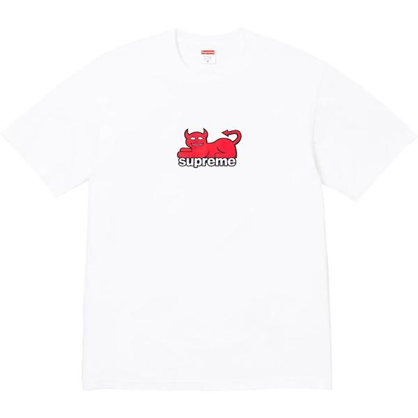 ブラック 半袖Tシャツ Supreme デビルロゴ シュプリーム コピー クルーネック ストリートトップス