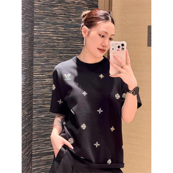 ライトブルー メッシュジャージー ルイヴィトンコピー フォトプリント 半袖 ビッグシルエット  Louis Vuitton 